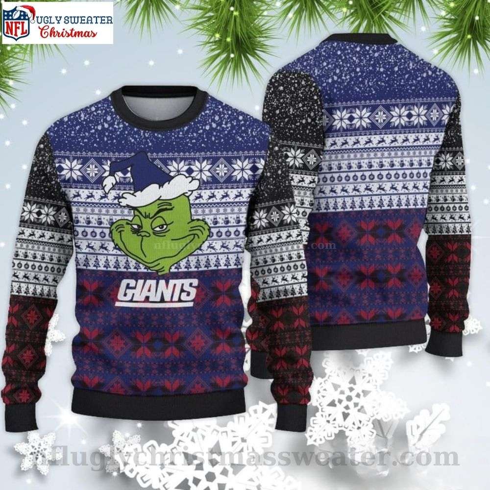 Ny Giants Gifts For Him - Grinch Graphics Ugly Christmas Sweater