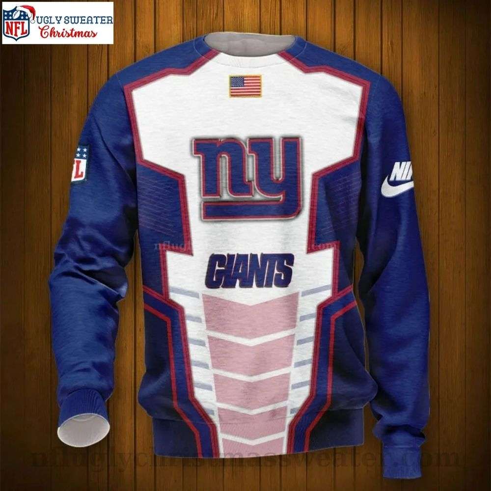 Ny Giants Logo Print Outstanding Ugly Christmas Sweater - Ultimate Fanwear