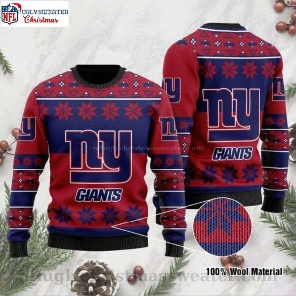 Ny Giants Logo Snowflake Ugly Sweater – Winter Fanwear With Team Pride