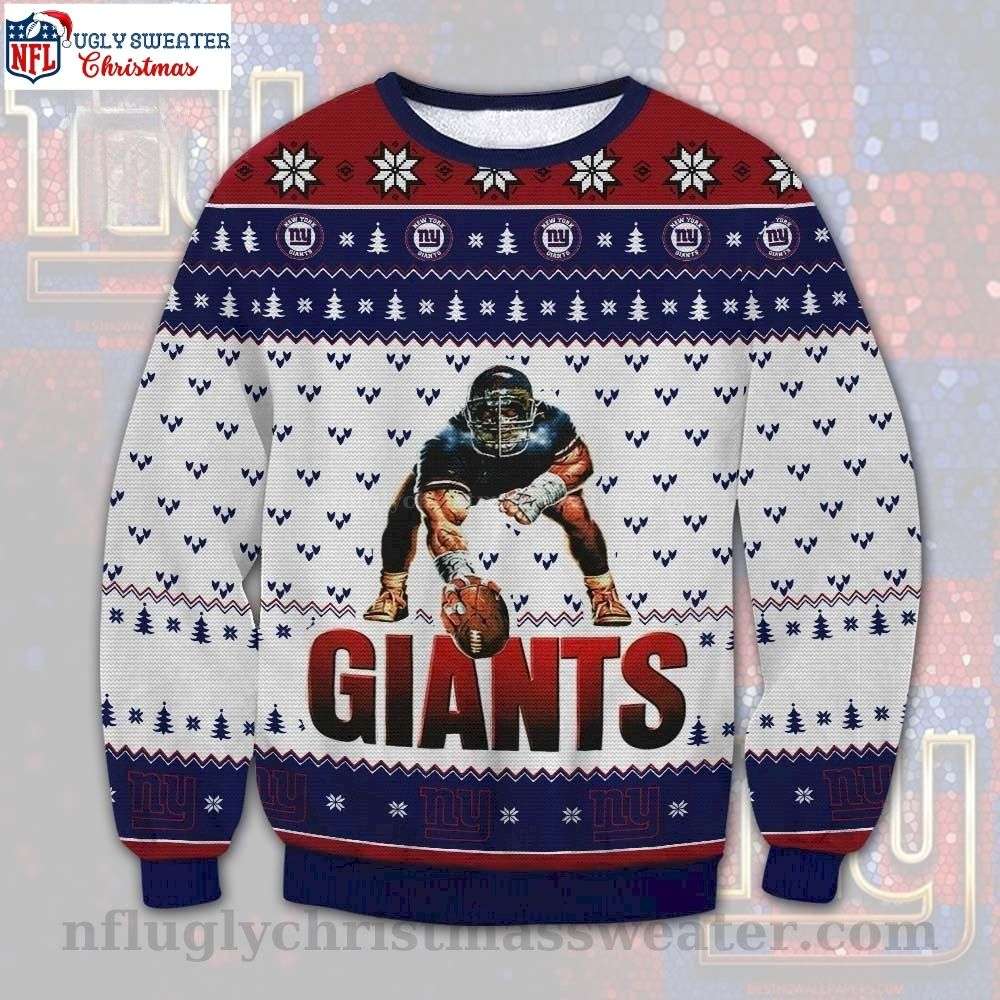 Ny Giants Player Graphic Design Ugly Christmas Sweater