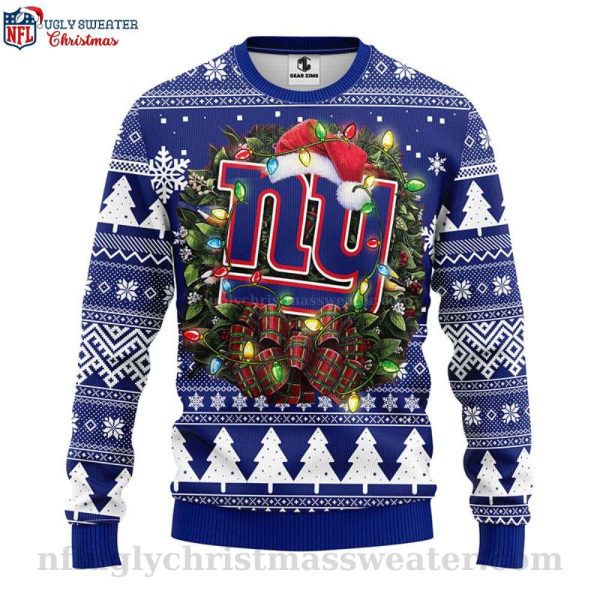 Ny Giants With Christmas Light Logo Graphic Ugly Christmas Sweater