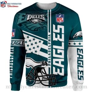 Outstanding Eagles Pride NFL Philadelphia Eagles Logo Print All Over Ugly Christmas Sweater 1