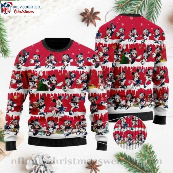 Patriots Christmas Sweater – Mickey NFL American Football Design