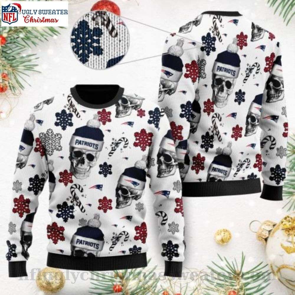 Patriots Santa Skulls Ugly Xmas Sweater - Unique Gift For Him