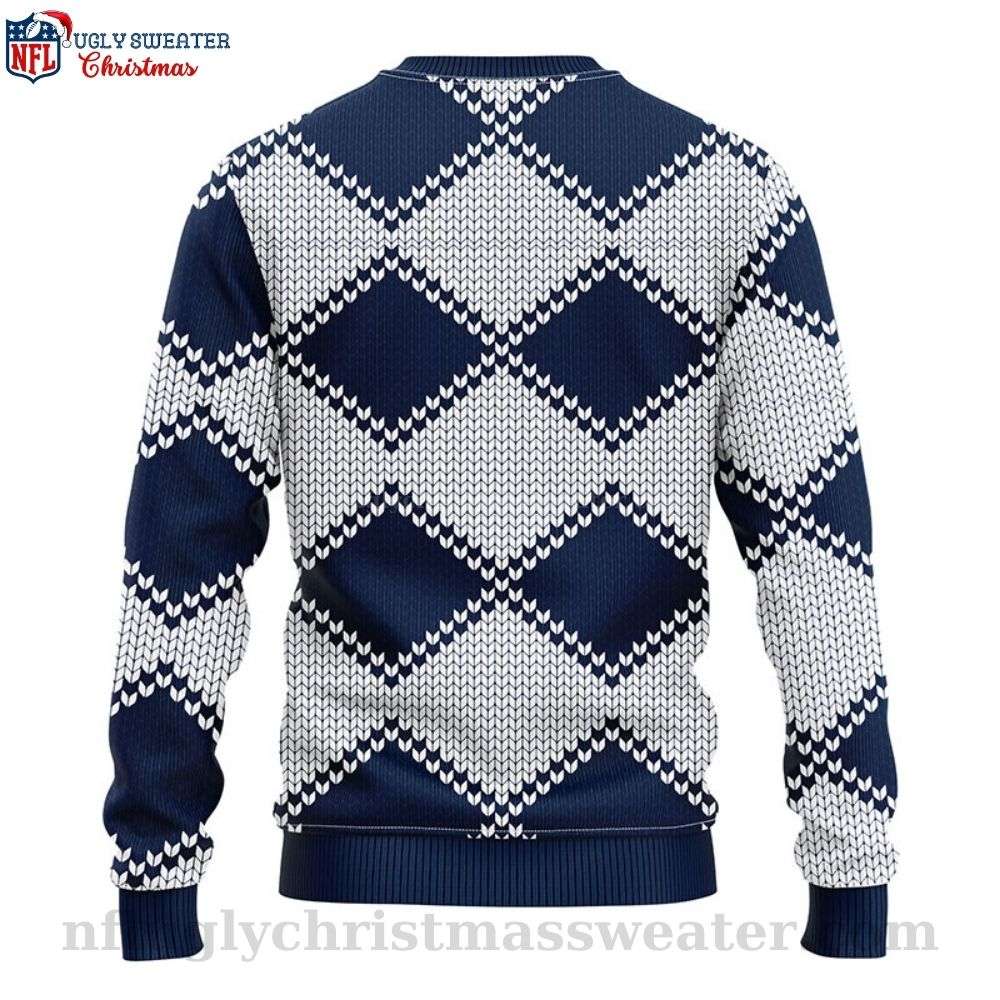 Patriots Ugly Christmas Sweater - Quirky Pub Dog Design For Fans
