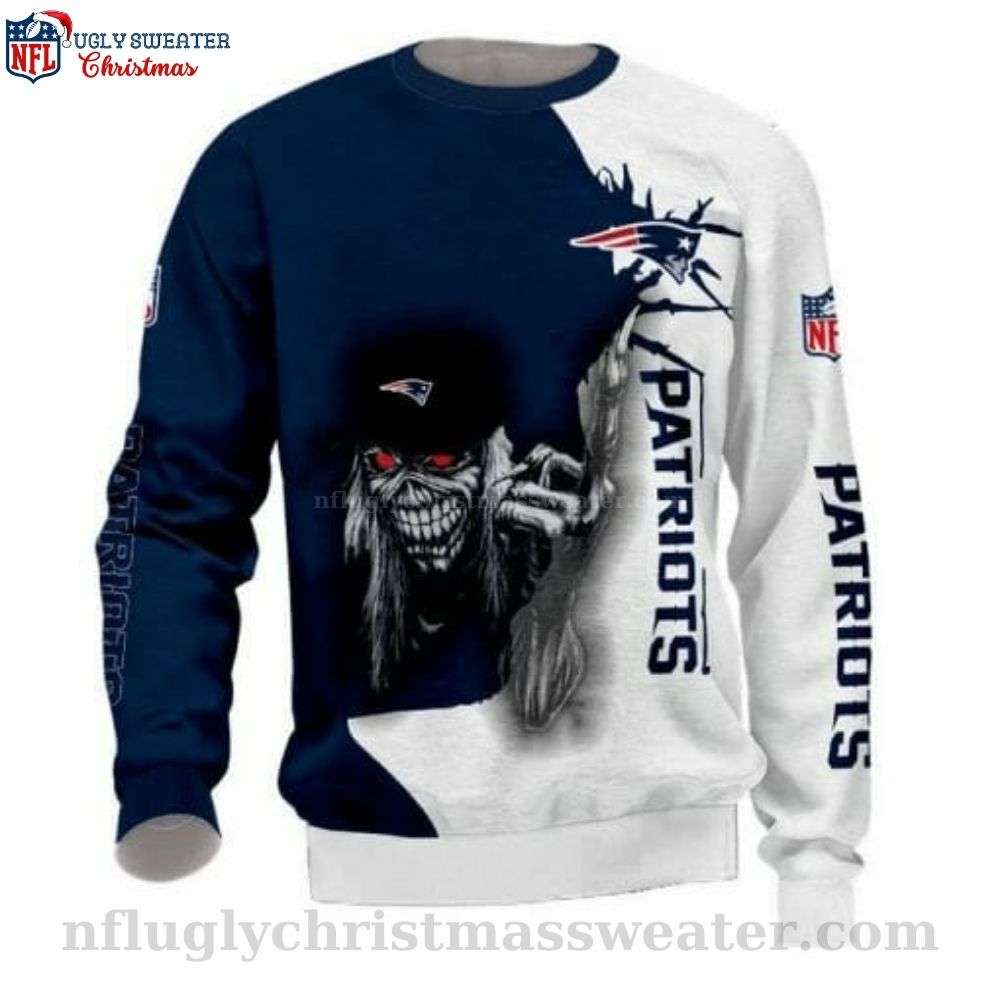 Patriots Ugly Sweater - Rockin' Iron Maiden Halloween Design For Fans