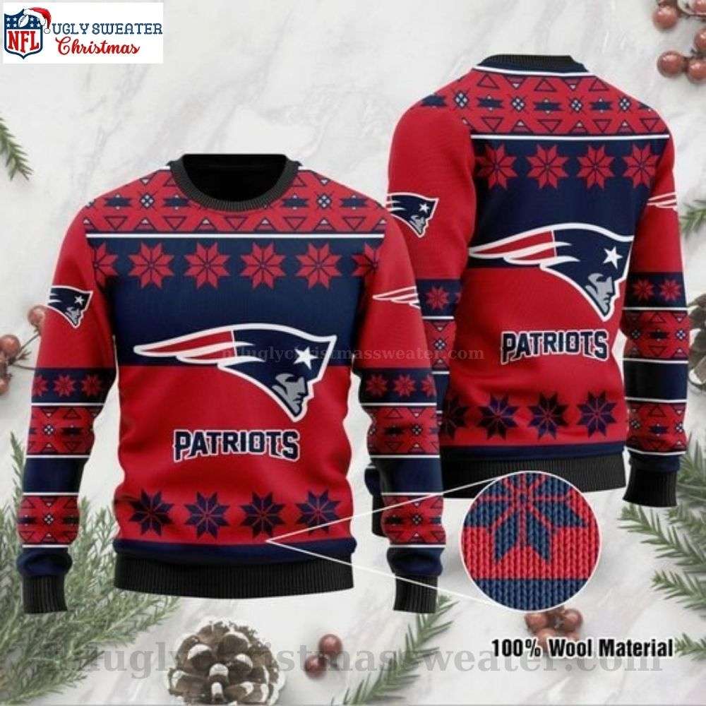 Patriots Wool Ugly Christmas Sweater - Warmth And Team Spirit Combined