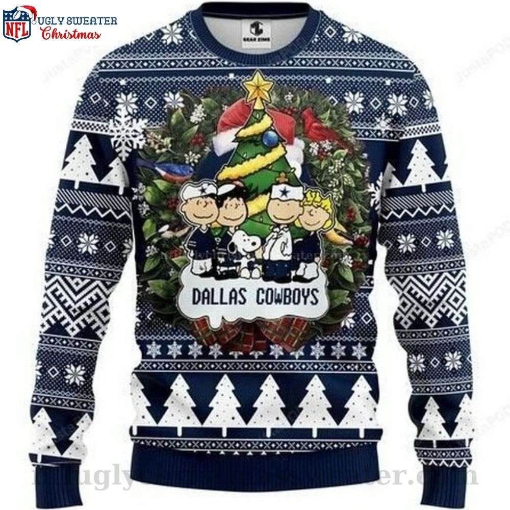 Peanuts Movie Characters - Dallas Cowboys Ugly Christmas Sweater