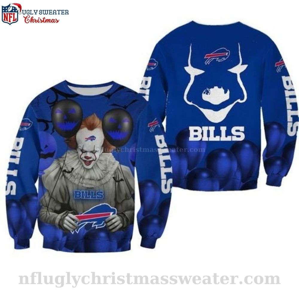 Pennywise The Dancing Clown It Halloween - Buffalo Bills Ugly Christmas Sweater