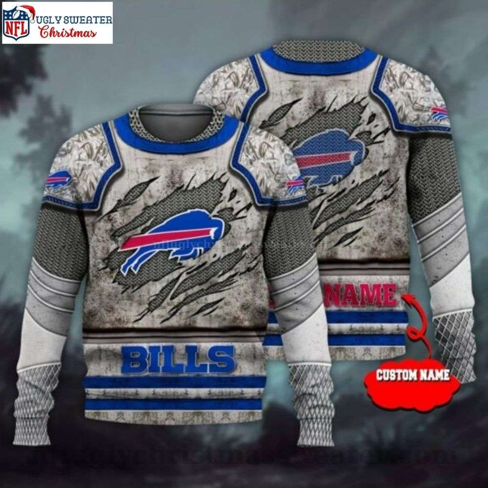 Personalized Buffalo Bills Warrior Ugly Sweater - Embrace The Holiday Spirit