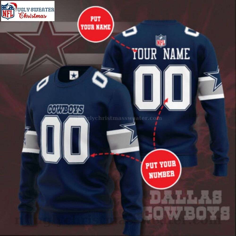 Personalized Dallas Cowboys Holiday Sweater - Great Gift For Cowboys Fans