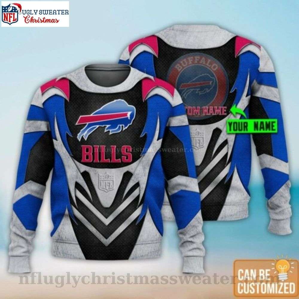 Personalized Men's Buffalo Bills Ugly Christmas Sweater - Logo Printed For Him