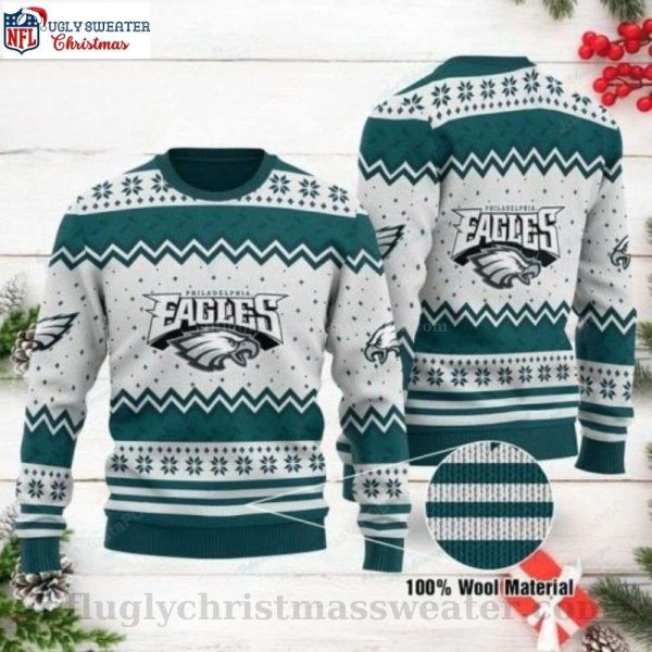 Philly Eagles Frosty Fashion – Logo Print Ugly Christmas Sweater