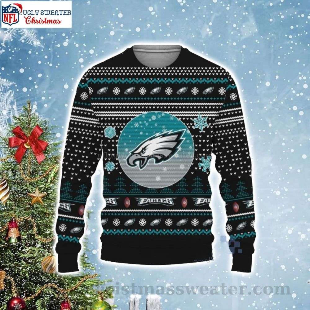 Philly Eagles Winter Delight - Philadelphia Eagles Logo Print Ugly Christmas Sweater