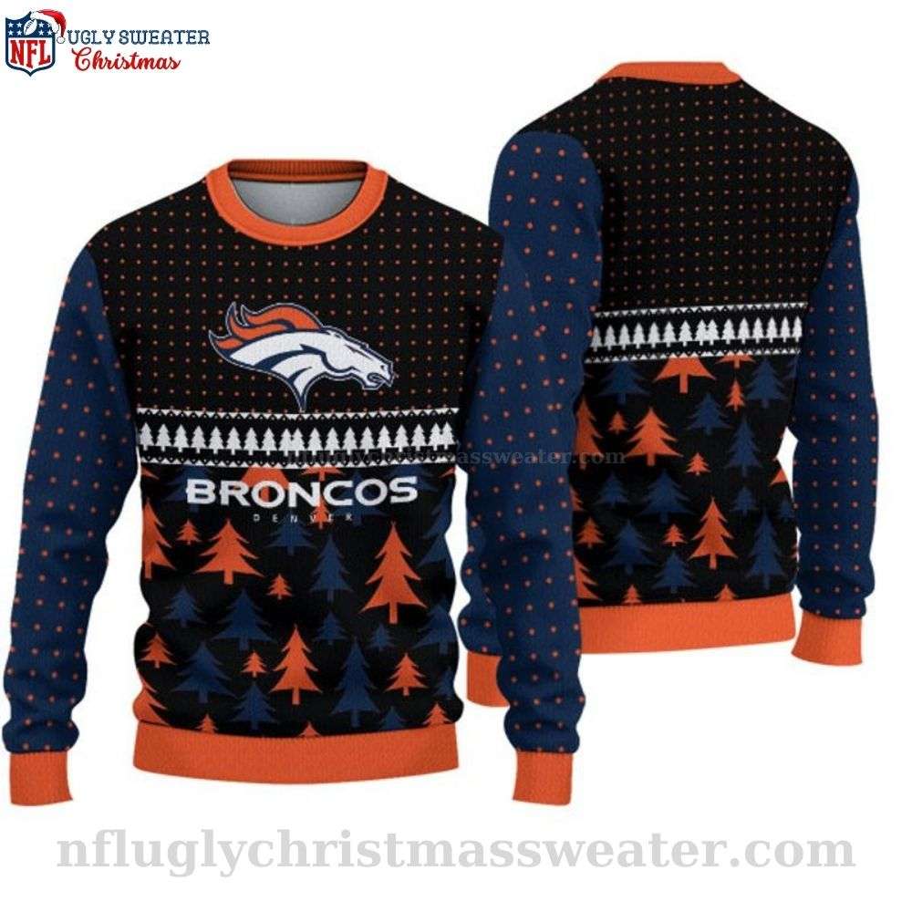 Pine Forest Motifs NFL Denver Broncos Ugly Christmas Sweater