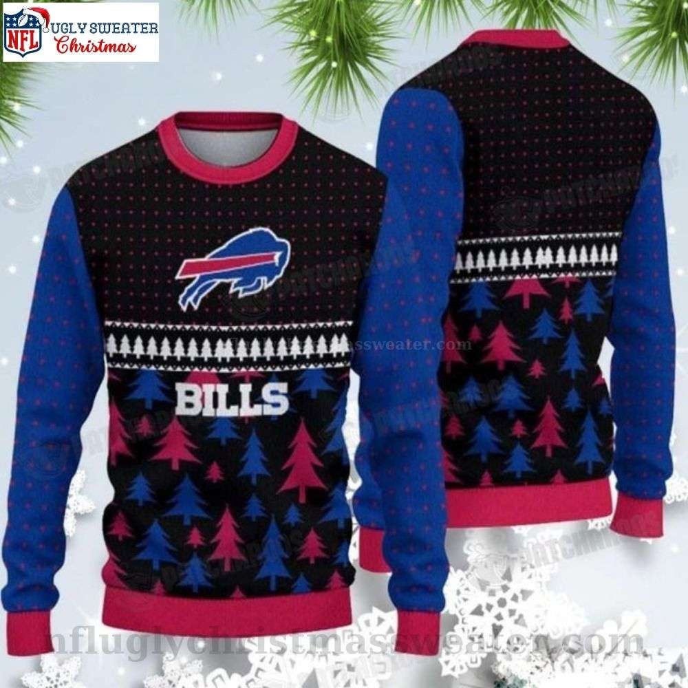 Pine Tree - Buffalo Bills Logo Ugly Christmas Sweater - A Fan's Festive Delight
