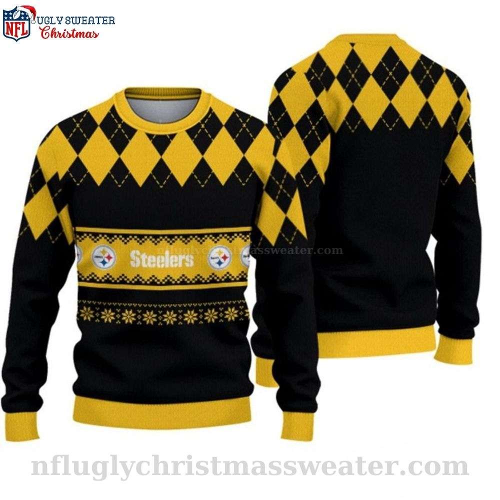 Pittsburgh Steeler Nation's Winter Diamond Pattern Sweater - Christmas Edition