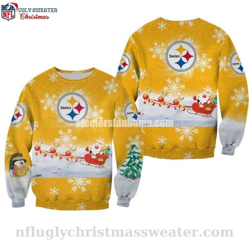 Pittsburgh Steelers Gifts For Fans - Snowman and Reindeer Sweater