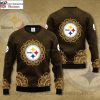 Pittsburgh Steelers Gucci Pattern Ugly Christmas Sweater – Add Your Name And Number