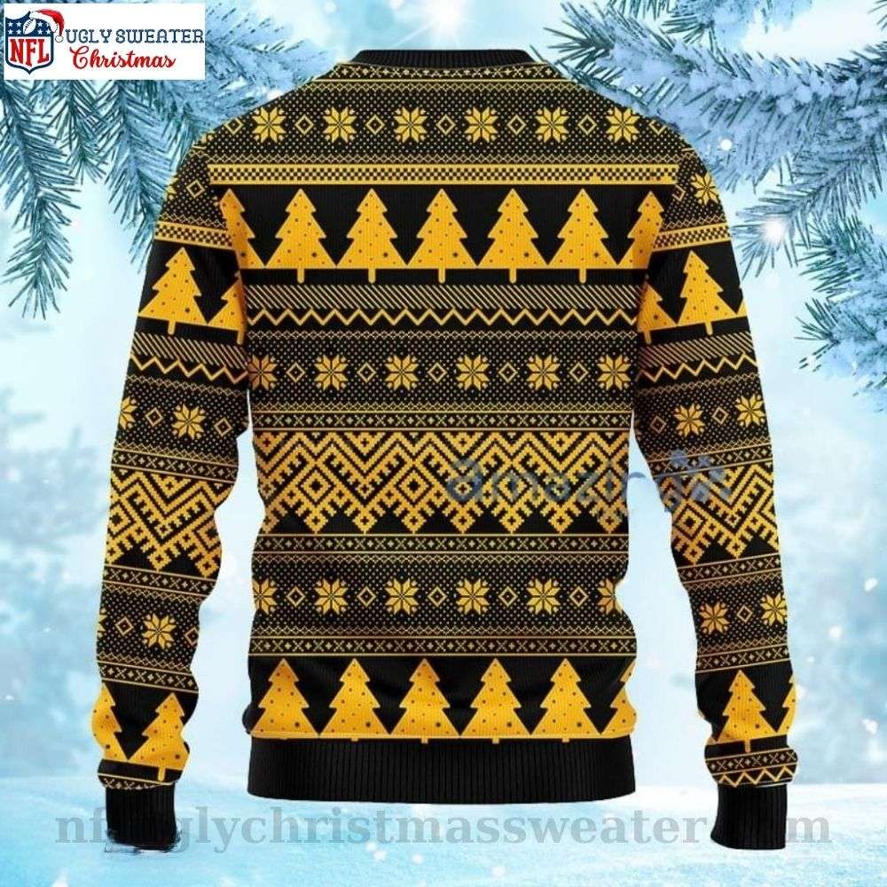 Pittsburgh Steelers Logo Print Ugly Christmas Sweater With Christmas Light