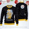Pittsburgh Steelers Nation Christmas Skull Candy Cane Ugly Christmas Sweater