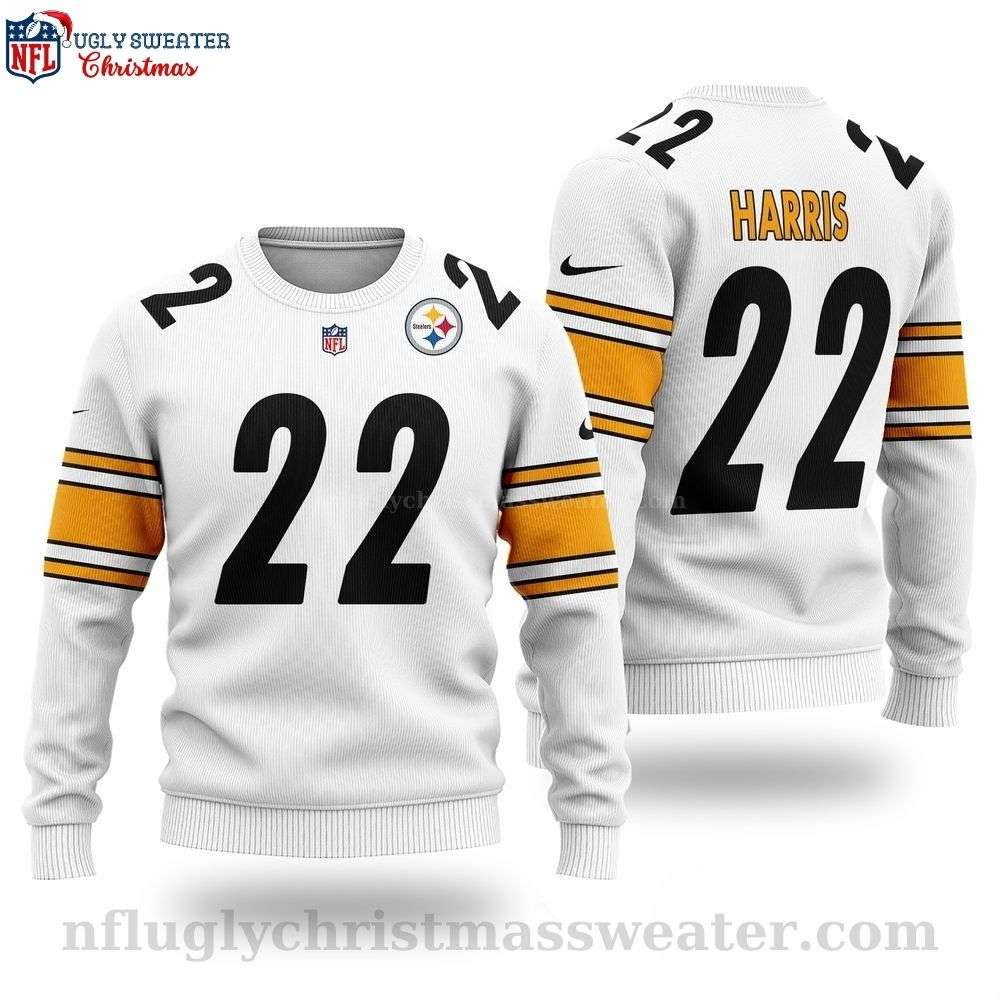 Pittsburgh Steelers Najee Harris 22 Ugly Christmas Sweater