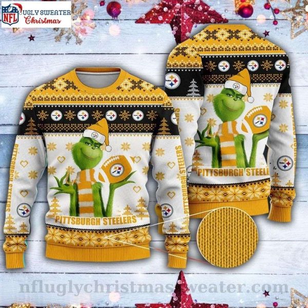 Pittsburgh Steelers Ugly Christmas Sweater – The Grinch Logo Edition