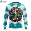 Personalized Miami Dolphins Ugly Christmas Sweater Rugby Stadium Motifs