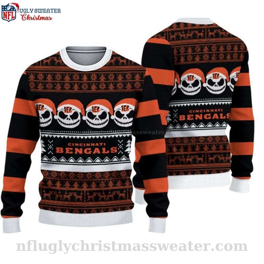 Pumpkin-themed Cincinnati Bengals Ugly Christmas Sweater