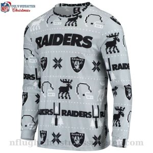 Reindeer And Logo Oakland Raiders Ugly Christmas Sweater Cozy Attire for Fans 1