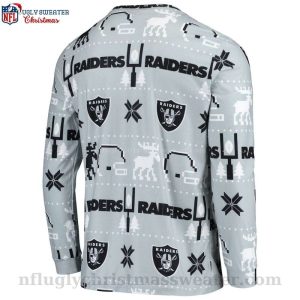 Reindeer And Logo Oakland Raiders Ugly Christmas Sweater Cozy Attire for Fans 2