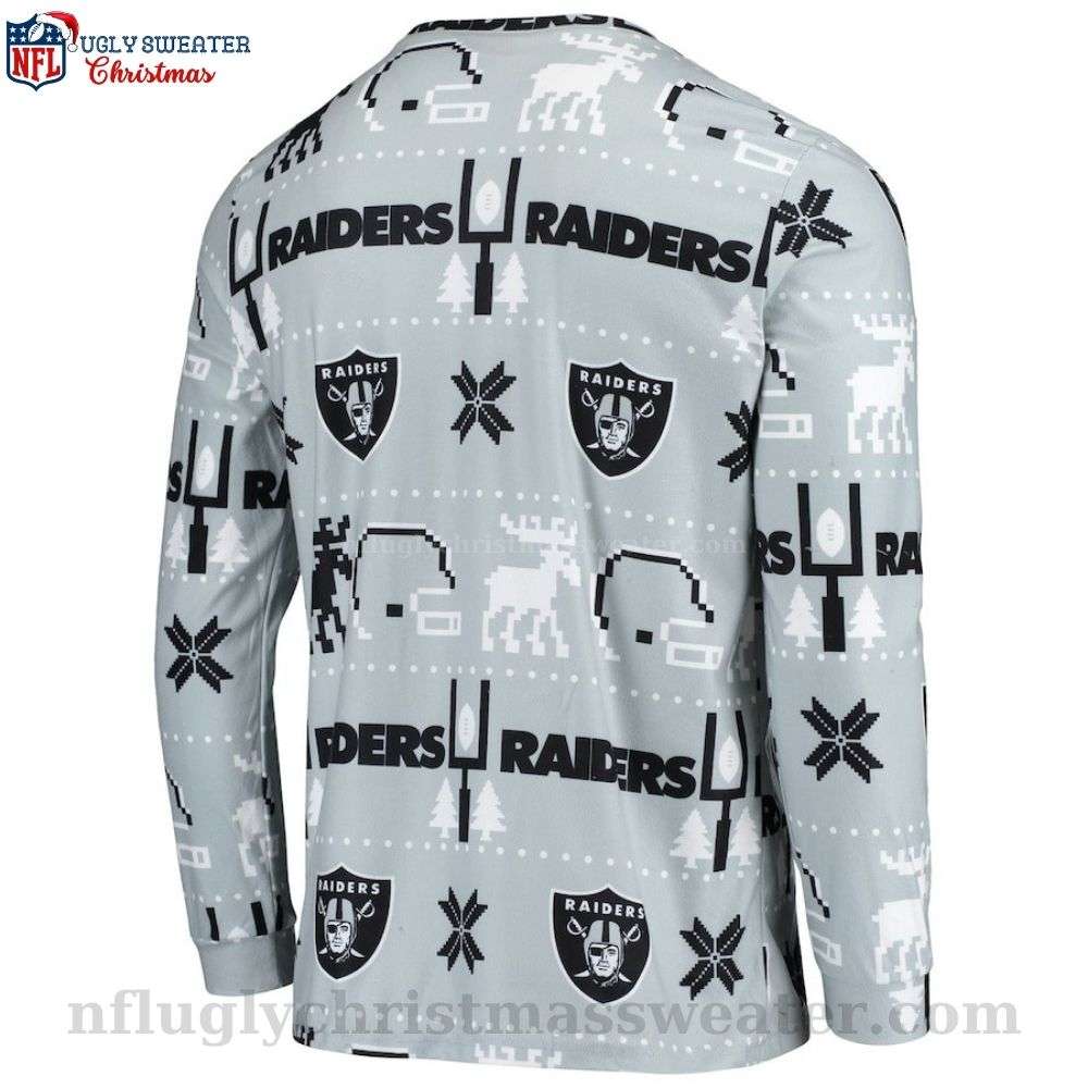 Reindeer And Logo Oakland Raiders Ugly Christmas Sweater -  Cozy Attire for Fans