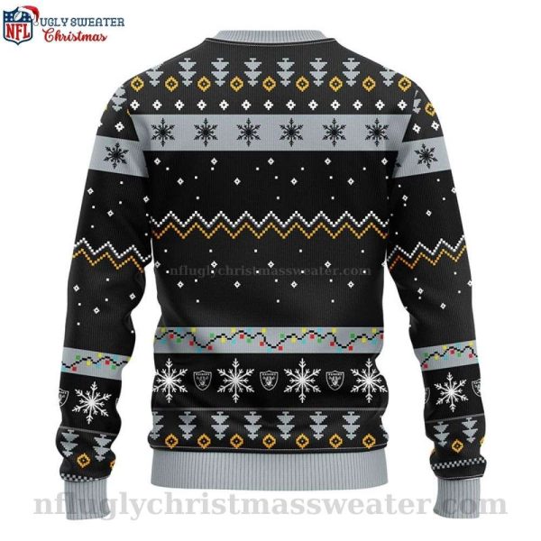 Santa Claus And Las Vegas Raiders Logo Print Ugly Christmas Sweater – Gifts For Fans