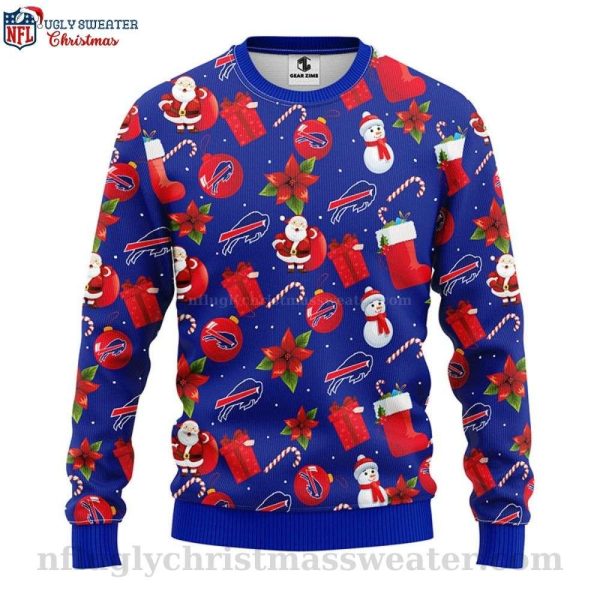 Santa Claus And Snowman – NFL Buffalo Bills Ugly Christmas Sweater