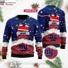Santa Claus And Snowman Graphic Ny Giants Ugly Christmas Sweater