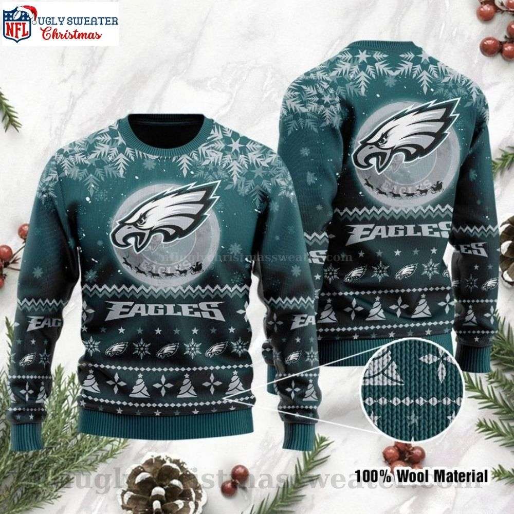 Santa Claus In The Moon NFL Philadelphia Eagles Ugly Sweater