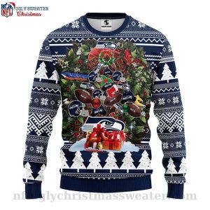 Seahawks Ugly Christmas Sweater Christmas Tree Design For Fans 1
