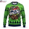 Seattle Seahawks Ugly Christmas Sweater – Regal Golden Skull Design