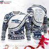 Seattle Seahawks Ugly Christmas Sweater With White Navy Camo Design