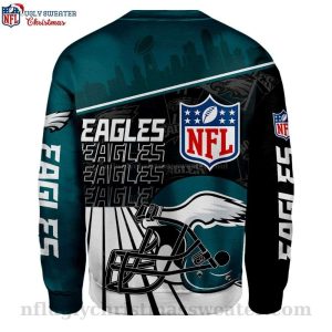 Show Your Eagles Spirit Philadelphia Eagles Logo Print Ugly Christmas Sweater For Fans 2