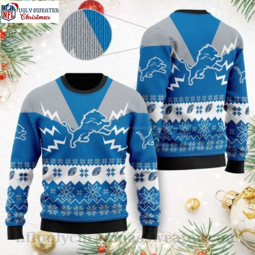 Show Your Lions Pride With Detroit Lions Christmas Sweater - Iconic Logo