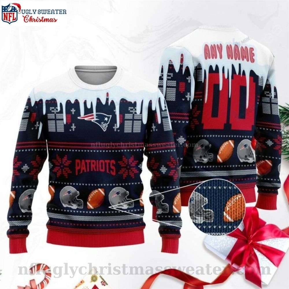 Show Your Team Spirit This Holiday - Personalized Patriots Ugly Sweater