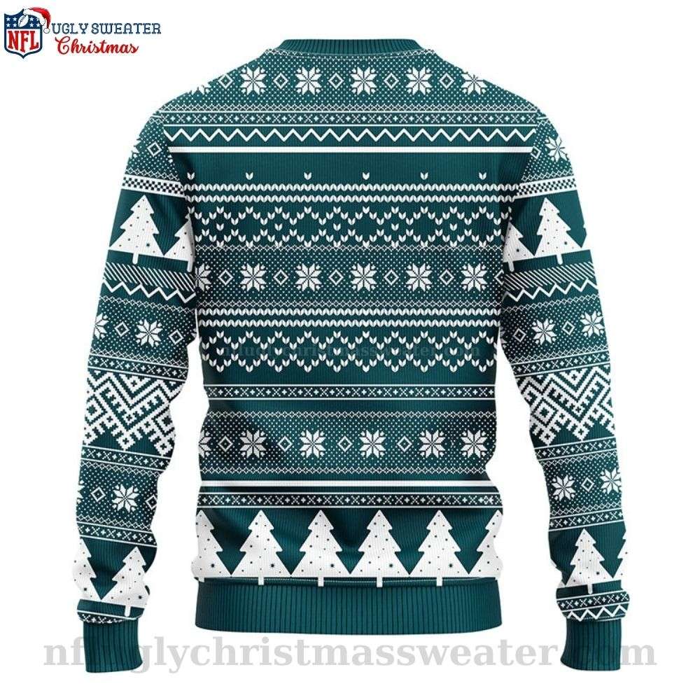 Skull Flower - NFL Philadelphia Eagles Logo - Men's Eagles Christmas Sweater