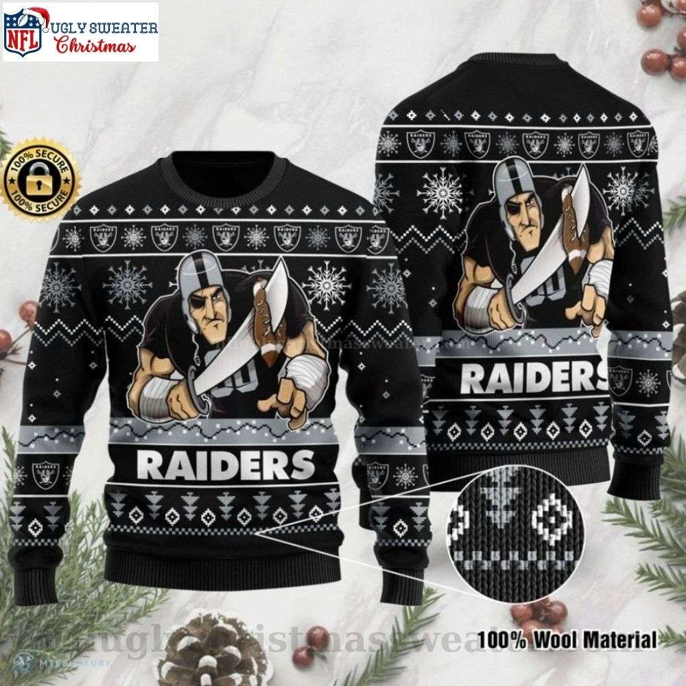 Slashing Footballs Oakland Raiders Ugly Christmas Sweater - Perfect For Fans