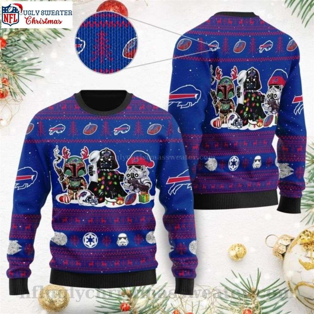 Star Wars Darth Vader Boba Fett Stormtrooper - Buffalo Bills Ugly Christmas Sweater