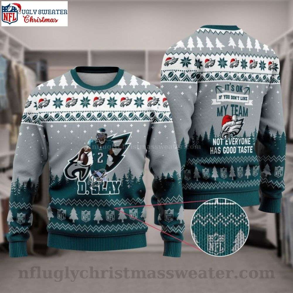 Super Bowl LVII 2023 - Darius Slay Philadelphia Eagles Ugly Christmas Sweater