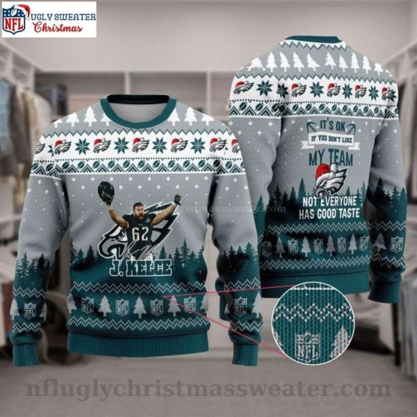 Super Bowl LVII 2023 – Jason Kelce Philadelphia Eagles Player Ugly Christmas Sweater