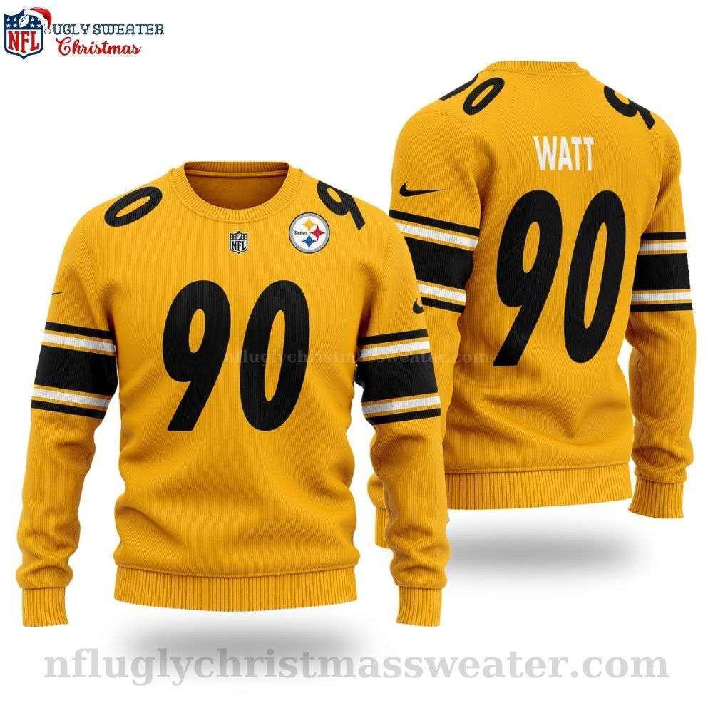 Tailored Pittsburgh Steelers Ugly Christmas Sweater - Watt 90 Player