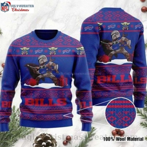 The Mandalorian Baby Yoda Buffalo Bills Ugly Christmas Sweater