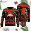 Ugly Christmas Sweater Cleveland Browns – Logo Checkered Flannel Design
